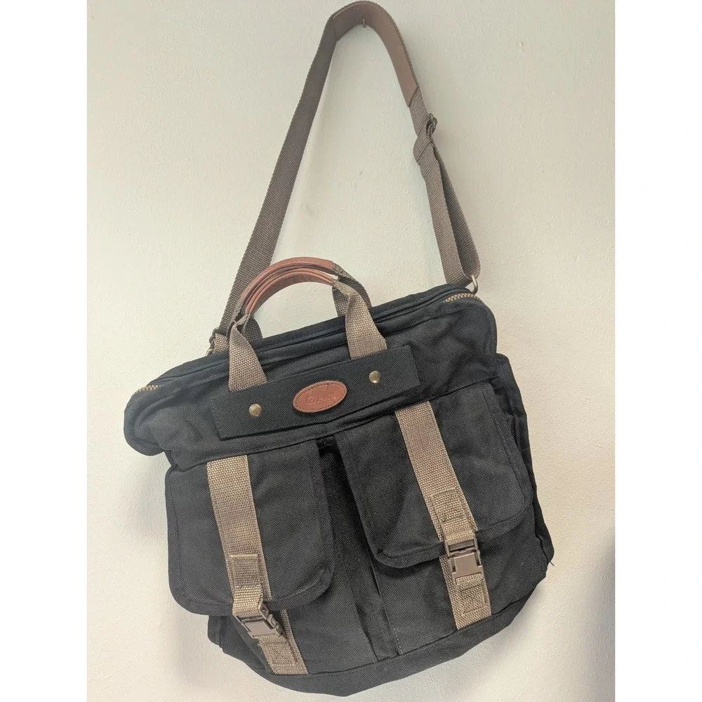 Vintage TUMI Dakota Messenger Bag Made USA Canvas Leather Laptop Satchel